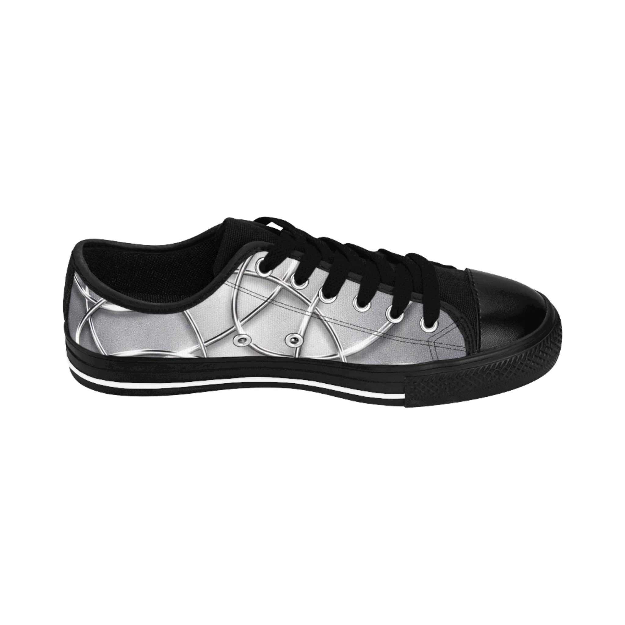 House of Anitraz's - Silky Silver Geometric Sneakers