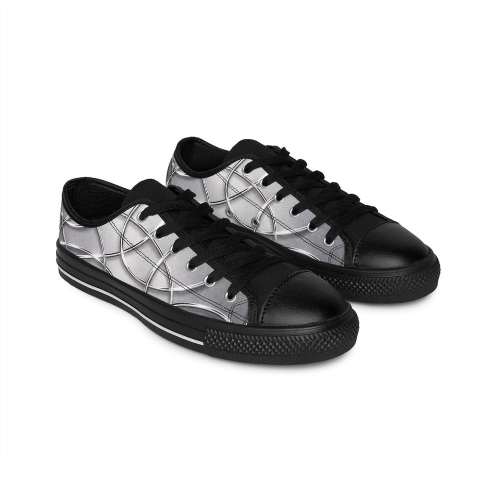 House of Anitraz's - Silky Silver Geometric Sneakers