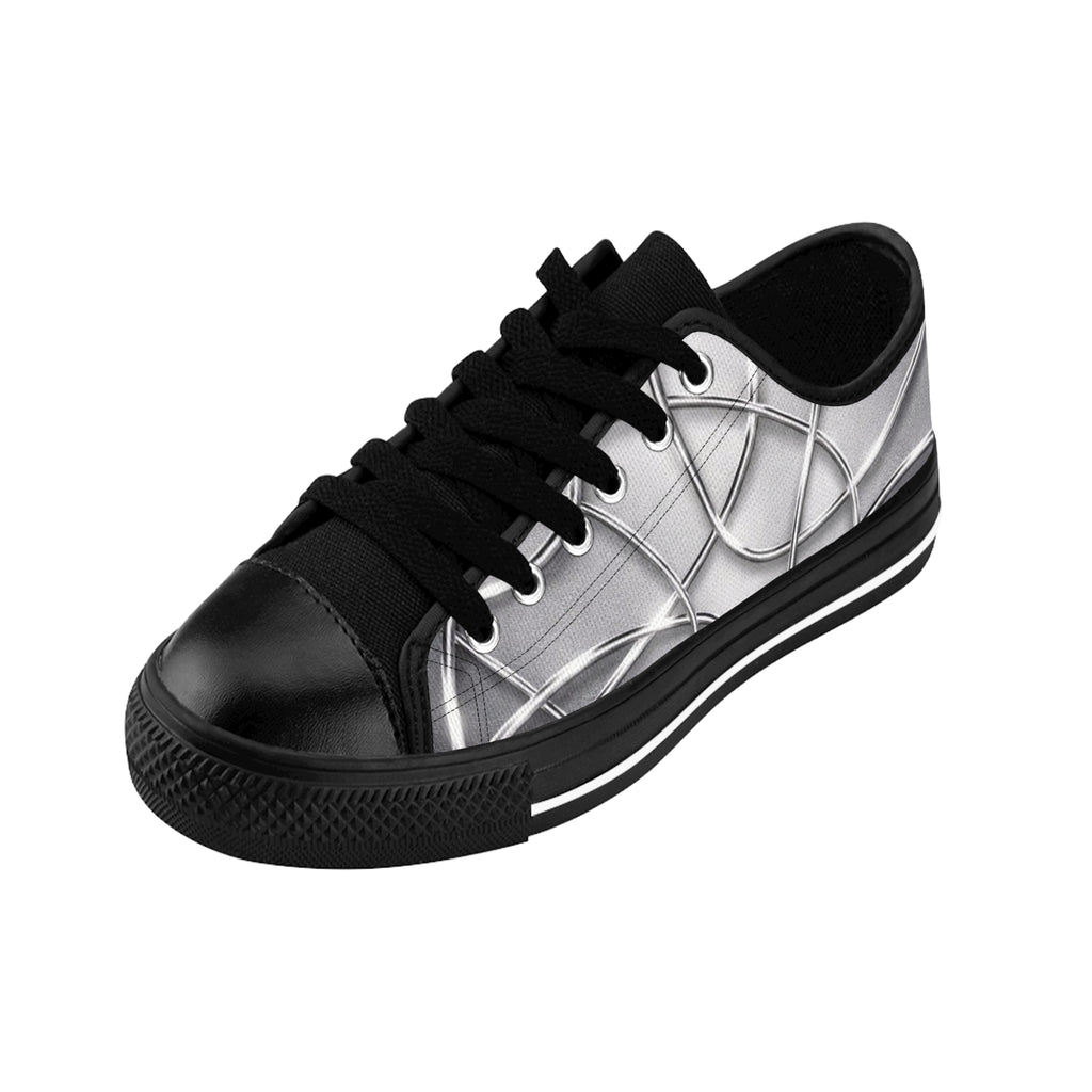 House of Anitraz's - Silky Silver Geometric Sneakers