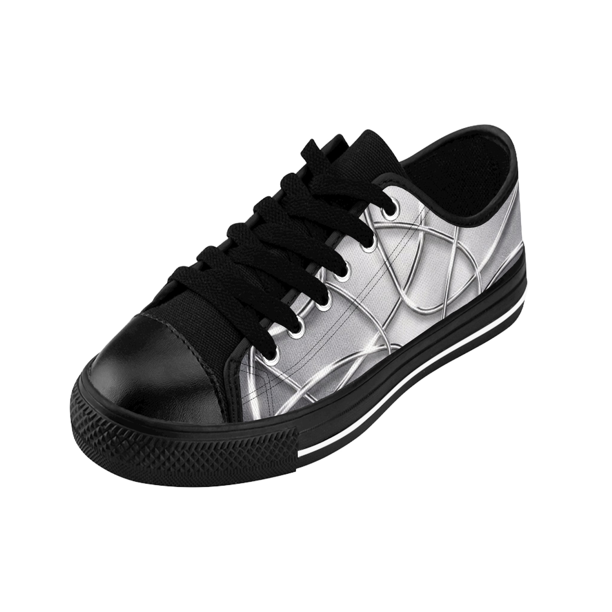 House of Anitraz's - Silky Silver Geometric Sneakers